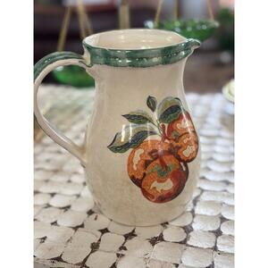 Vintage Himark Italian Hand painted‎ pitcher peaches made in Italy